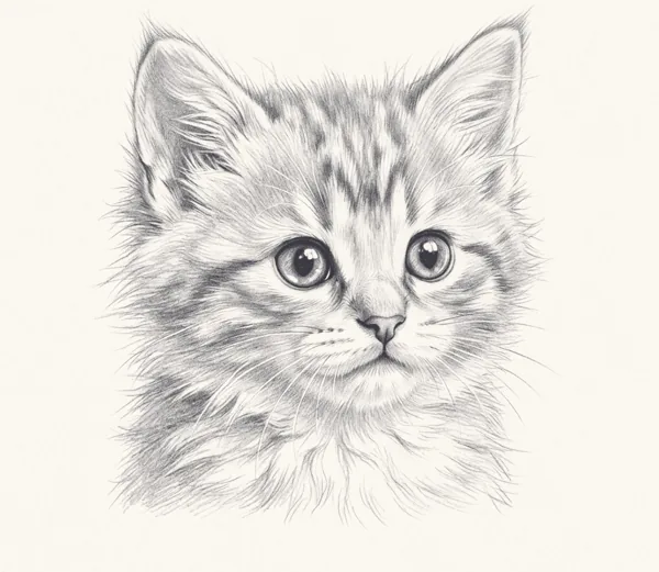 Finished drawing: The Kitten Portrait